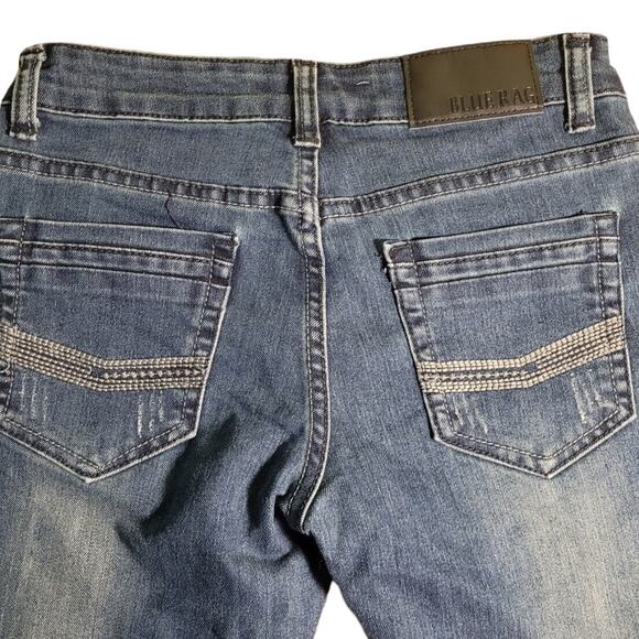 Blue Rag Womens Straight Leg Jeans Sz 10 Dark Indigo Denim Embroidered Pockets - Picture 3 of 7